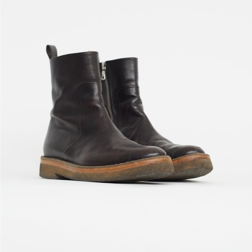 Dries Van Noten brown leather ankle boots